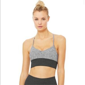 Alosoft Lavish Grey/Black Sports Bra. Size Small.